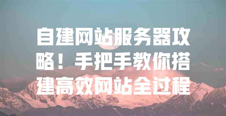 自建网站服务器攻略!手把手教你搭建高效网站全过程 一