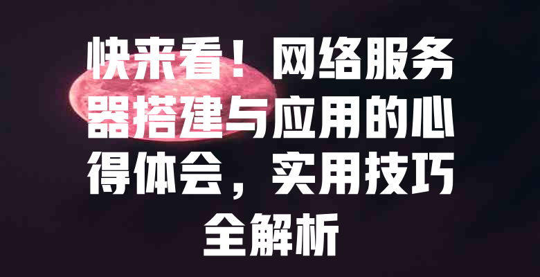 快来看!网络服务器搭建与应用的心得体会,实用技巧全解析 一