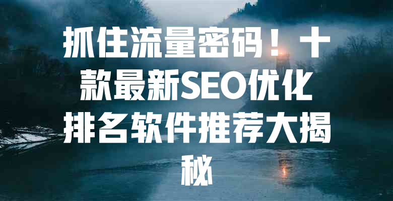 抓住流量密码!十款最新SEO优化排名软件推荐大揭秘 一