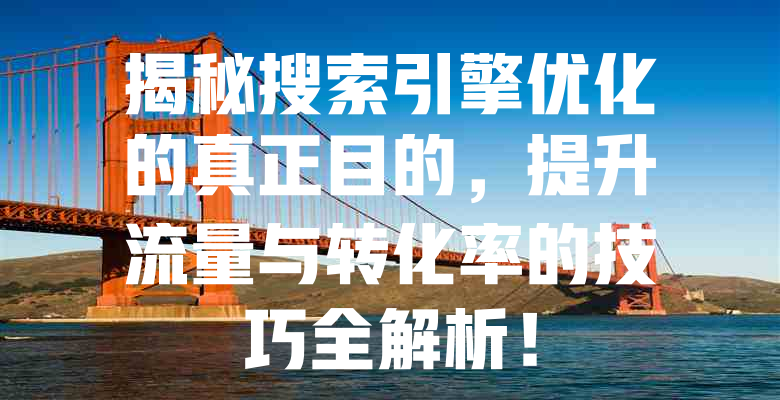 揭秘搜索引擎优化的真正目的,提升流量与转化率的技巧全解析! 一