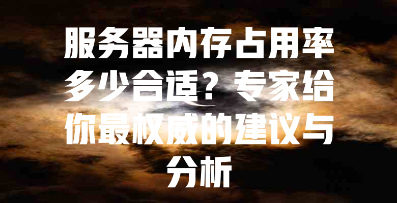 服务器内存占用率多少合适?专家给你最权威的建议与分析 一