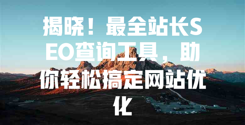揭晓!最全站长SEO查询工具,助你轻松搞定网站优化 一
