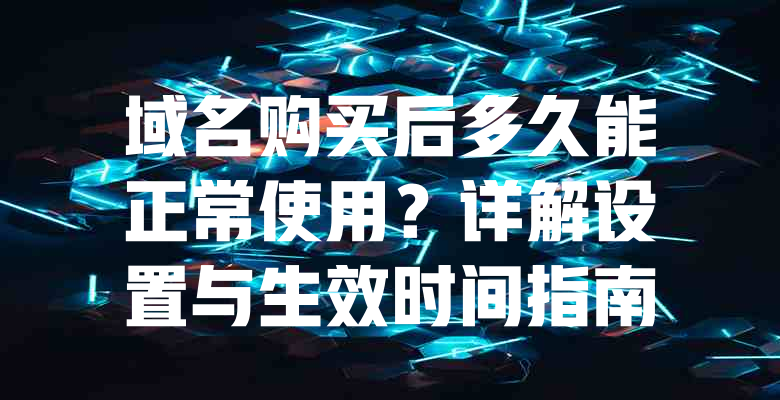 域名购买后多久能正常使用?详解设置与生效时间指南 一