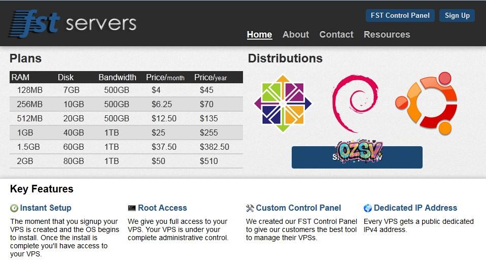 fstservers FST Servers 4美元512M内存XEN VPS/芝加哥