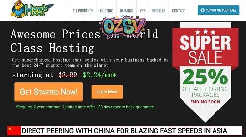 #黑色星期5# hawkhost-全场3折/2年21美元/主机/VPS/reseller/香港等6机房-欧站网