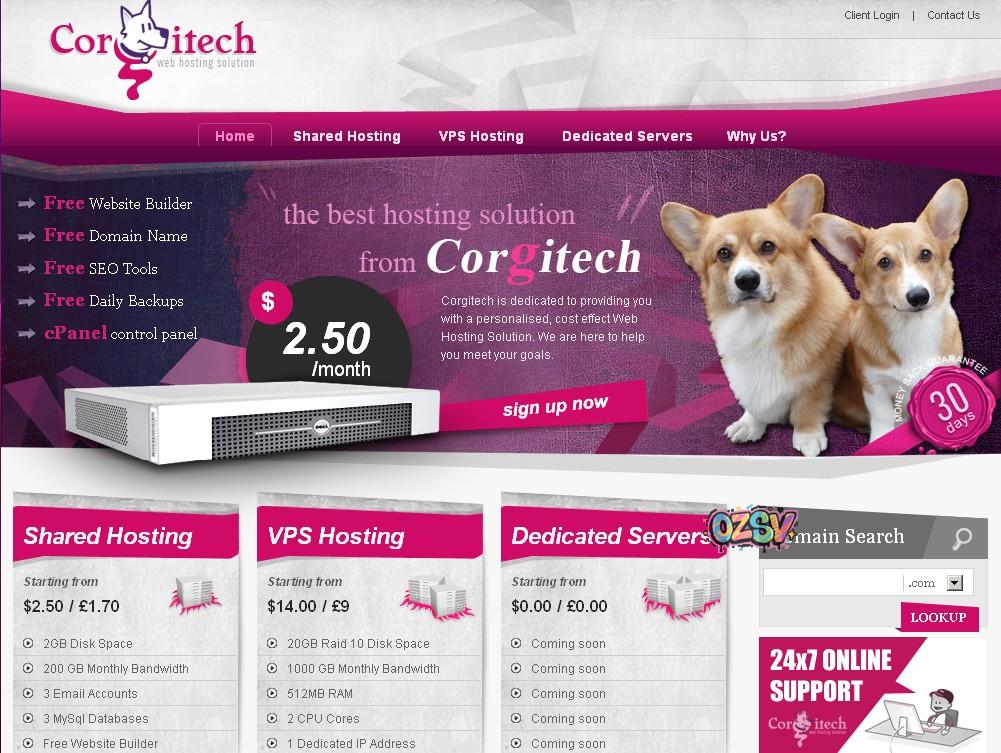 corgitech corgitech VPS5折促销 750M内存基于vmware 6个数据中心