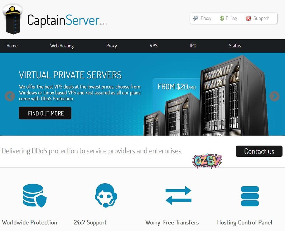 captainserver-3.75$/Kvm/1g内存/100M不限量-欧站网