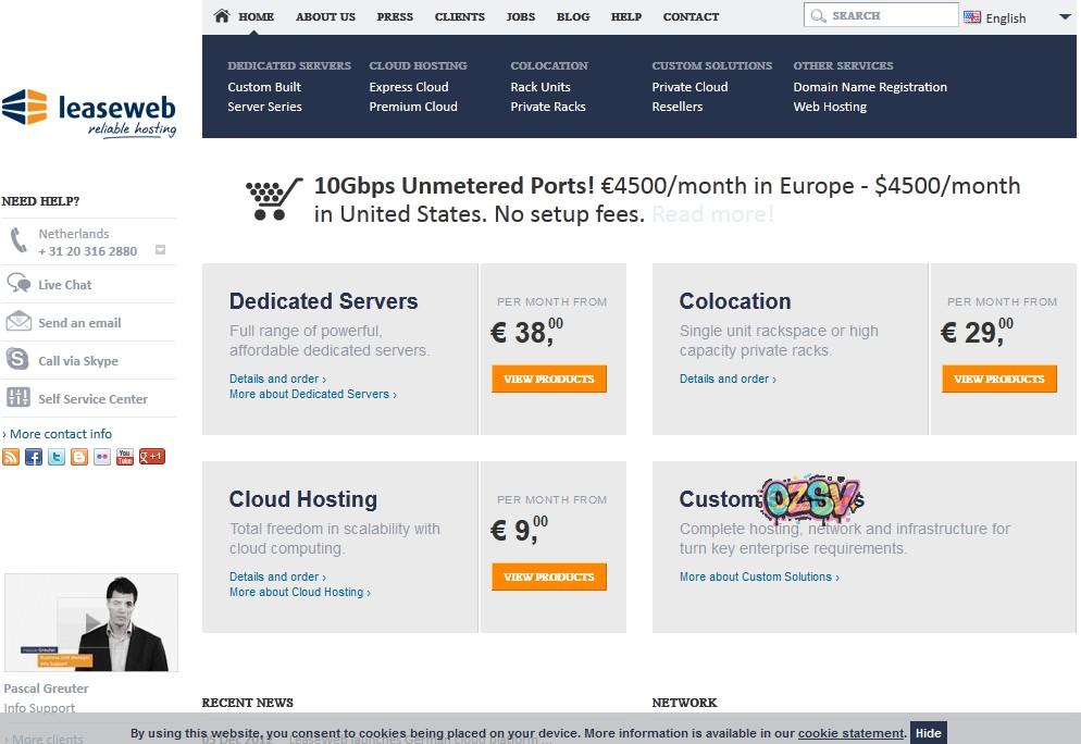 leaseweb leaseweb-1g内存KVM/40g硬盘/500g流量/月付7刀