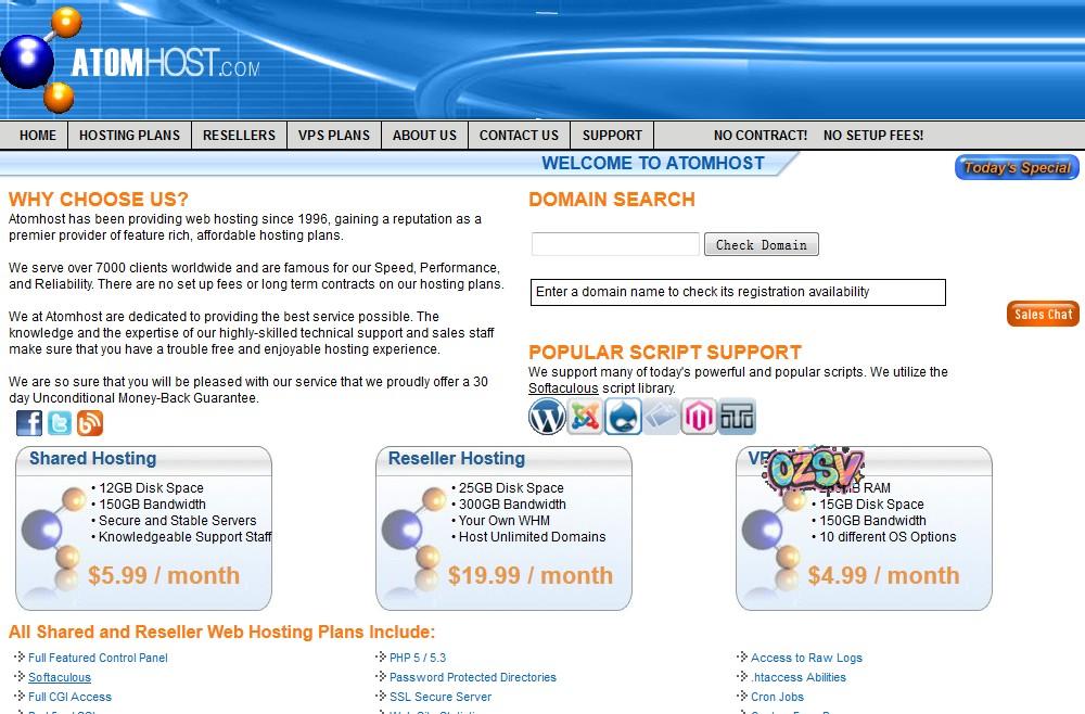 atomhost atomhost-1.99美元/月 3g硬盘/50g月流量/不限建站/cpanel