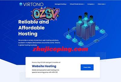 virtono：€17.97/年，全场VPS一律6折，香港/日本/新加坡/洛杉矶等19个机房，1G内存/1核/15gSSD/500G流量/1G带宽-欧站网