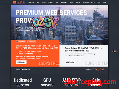 hostkey：€140/月，荷兰1Gbps带宽，不限流量，2*e5-2680v2，带2张显卡，4快硬盘，适合视频切片等-欧站网