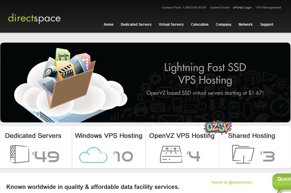 消息:directspace正式全面上马SSD硬盘VPS-欧站网