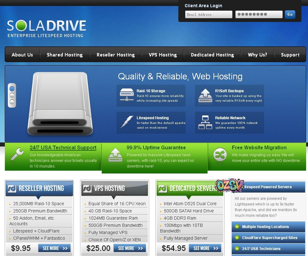 soladrive-35美元/AtomD525/4g内存/500g硬盘/10T流量-欧站网