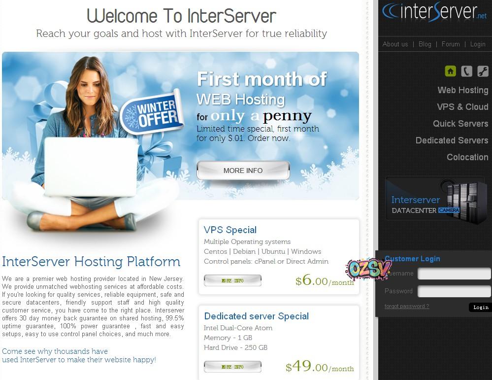 interserver interserver 0.2美元首月752M内存windows VPS