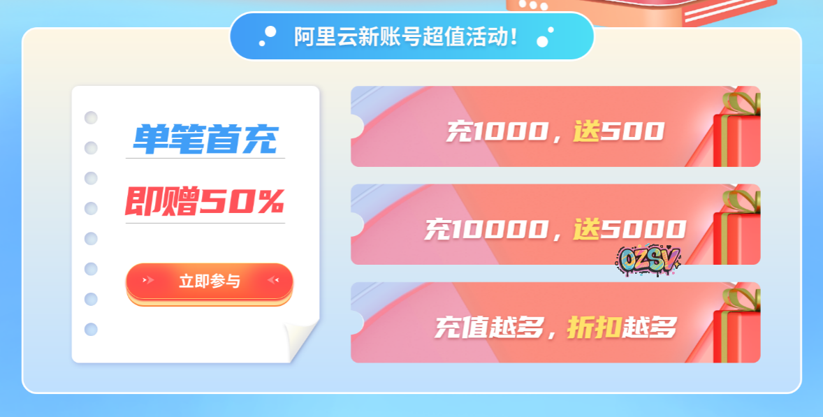 阿里云#国际#：限时活动，首充即赠50%，充2000送1000，续费低至5折起！-欧站网