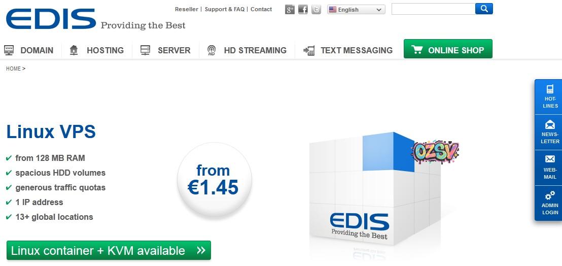 edis edis 7美元/月KVM/512M内存/30G硬盘/2t流量