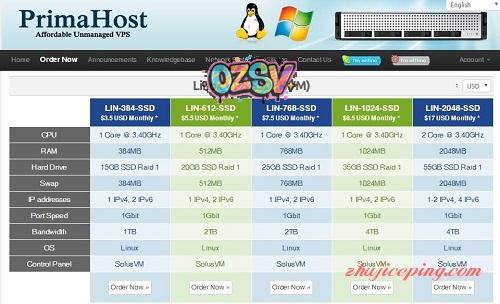 PrimaHost-4美元/KVM/384M内存/15gSSD/1T流量/德国-欧站网