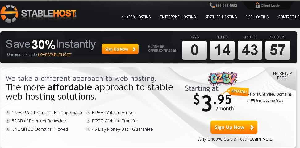 stablehost stablehost发布VPS产品7折优惠中