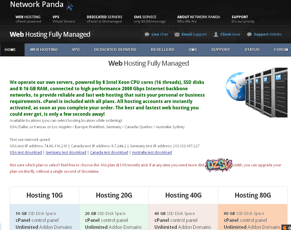 networkpanda networkpanda-12美元/年虚拟主机/SSD硬盘/cpanel/不限建站