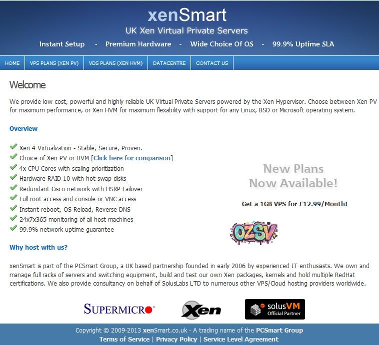 xensmart XenSmart-2.39£/256m内存/15g硬盘/250g流量/英国