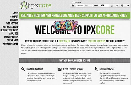 ipxcore-$2.39/KVM/192m内存/10g硬盘/300g流量/圣迭戈/新泽西-欧站网