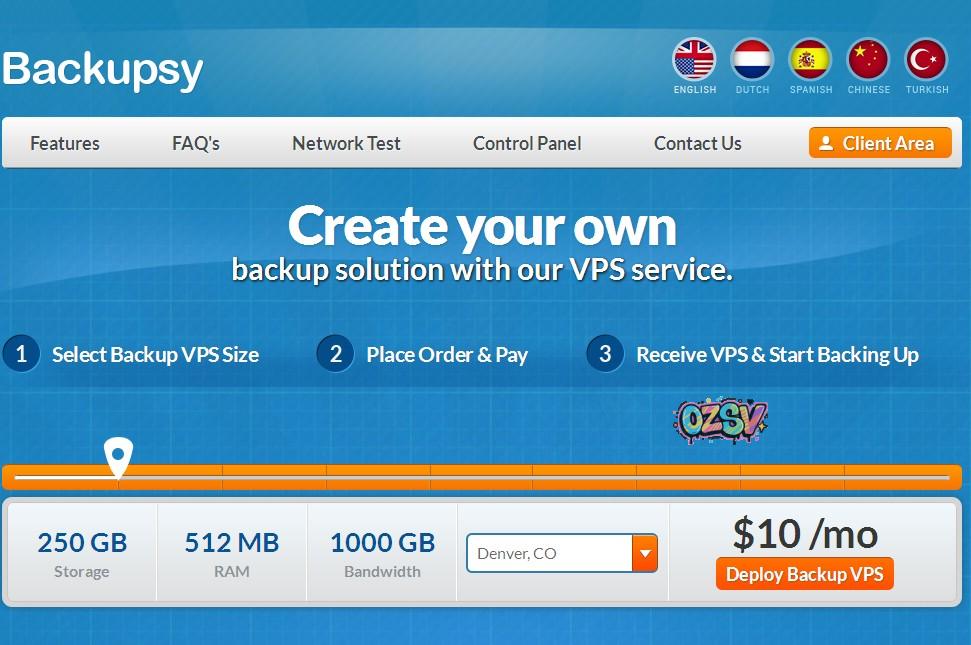 backupsy Backupsy-512M内存/KVM/250g硬盘/1T流量/G口/月付6美元