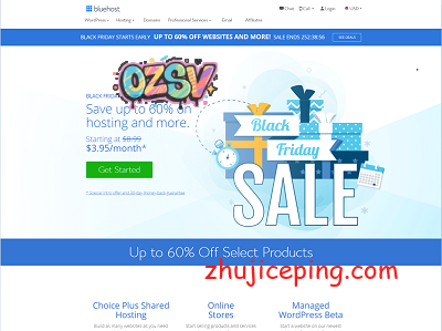 #黑5# bluehost：虚拟主机4折，不限建站，全自动备份、独立IP，建站推荐-欧站网