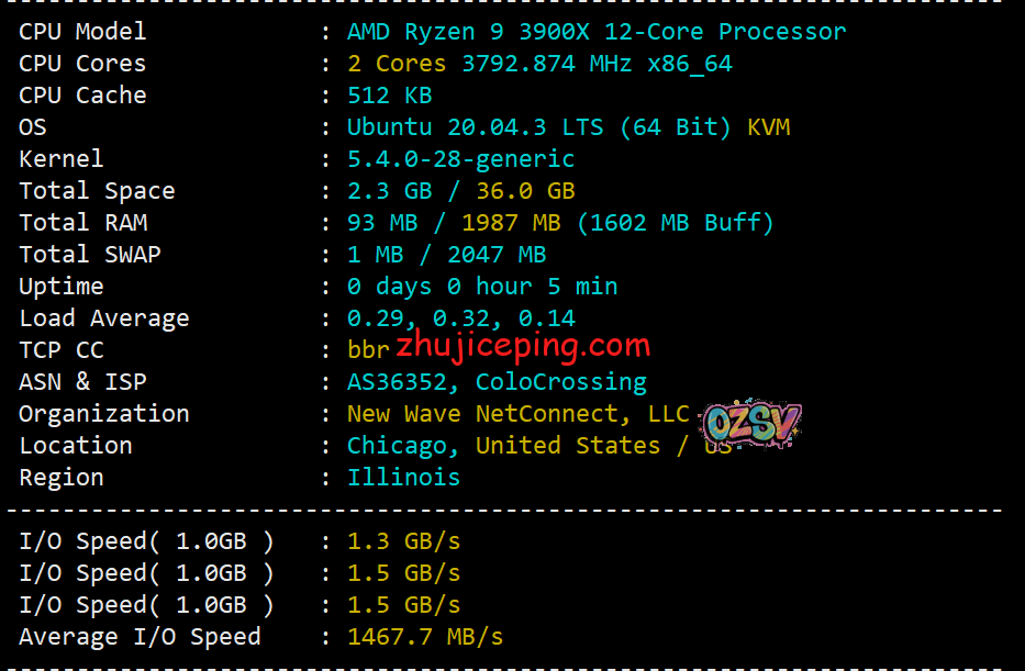 racknerd怎么样？美国中部机房，芝加哥AMD Ryzen 9 3900X系列VPS测评-欧站网
