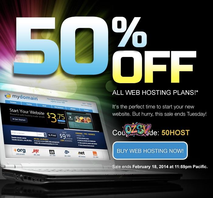 mydomain/dotster-5折促销中/25$1年/无限主机/免费域名-欧站网