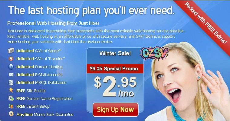 justhost295 EIG旗下主机促销活动 Winter sales