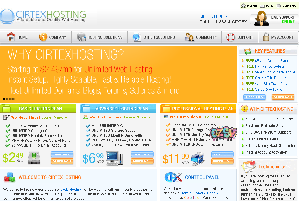 cirtexhosting cirtexhosting主机介绍