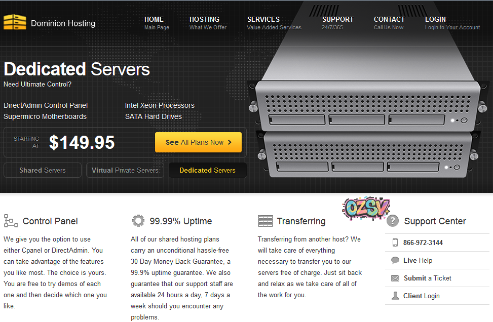 dominionhosting dominionhosting-512M(xen)/2IP/免费DA面板/月付4.95刀