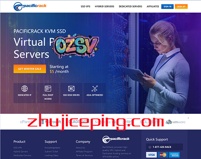 #黑五# pacificrack：洛杉矶优化线路VPS，低至$15/年，1G内存/1核/20gSSD/500G流量/1Gbps带宽-欧站网