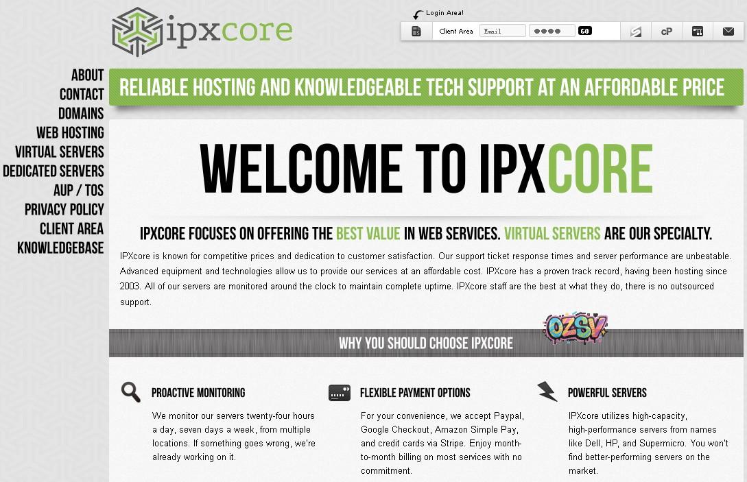 稳定建站:IPXcore-4月6折/Openvz/Kvm-欧站网