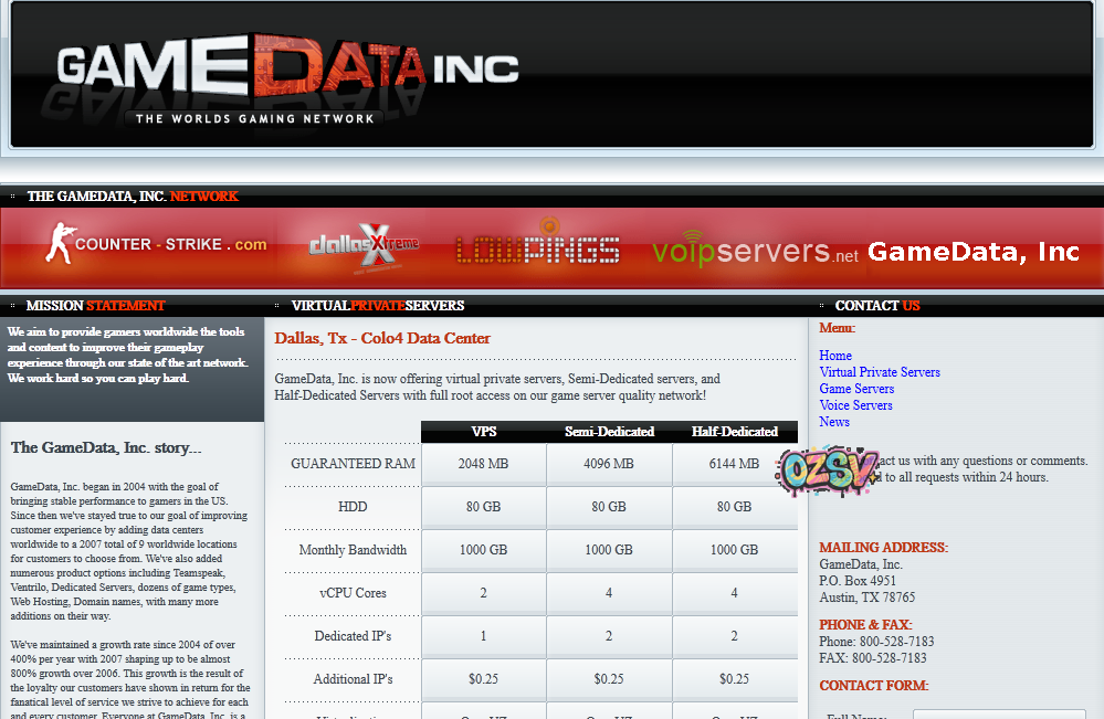 gamedatainc gamedatainc-1g内存/80g硬盘/1T流量/月付4.61美元(IP0.25美元一个)