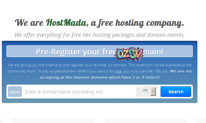 hostmada-免费.ML域名注册-欧站网