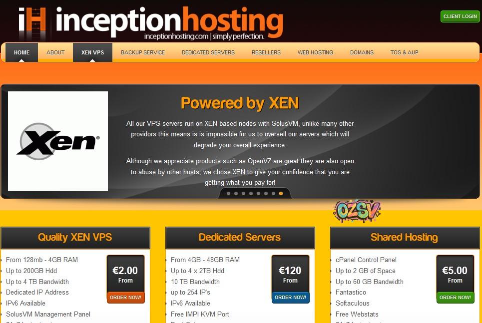 inceptionhosting inceptionhosting 128M xen VPS 年付19.76美元