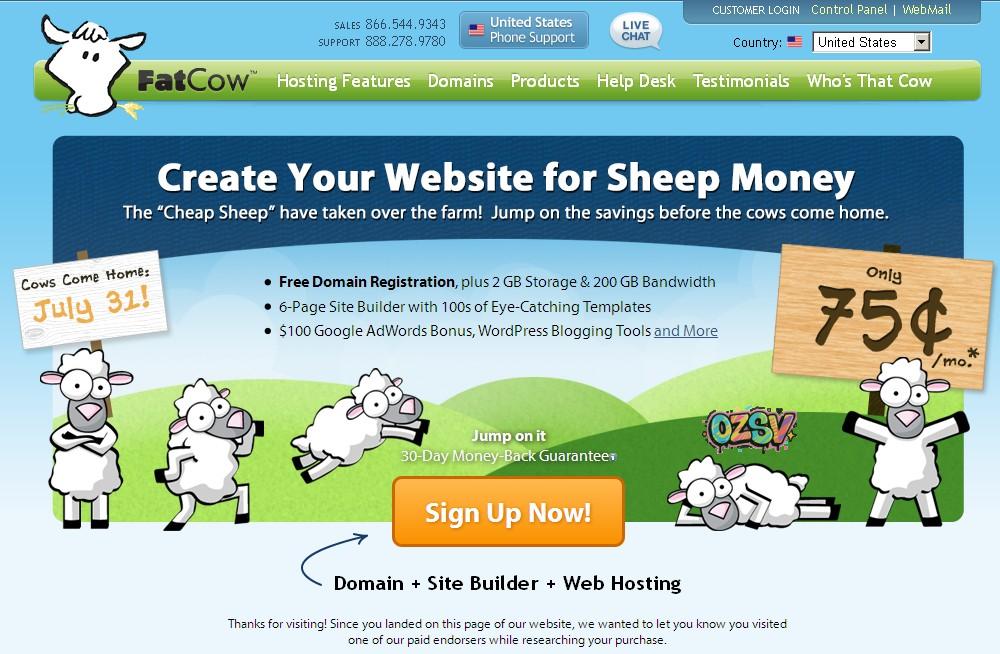 fatcow-9美元年付主机送免费域名1个-欧站网