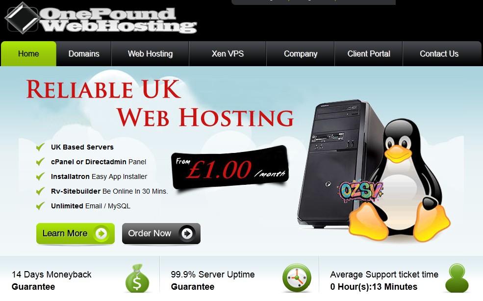 onepoundwebhosting onepoundwebhosting 512M内存 4核 XEN PV 7$/Mon