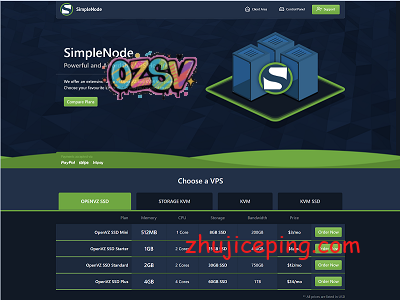 SimpleNode：达拉斯存储型VPS，$5/月，KVM/1G内存/1核/500g硬盘/1T流量-欧站网
