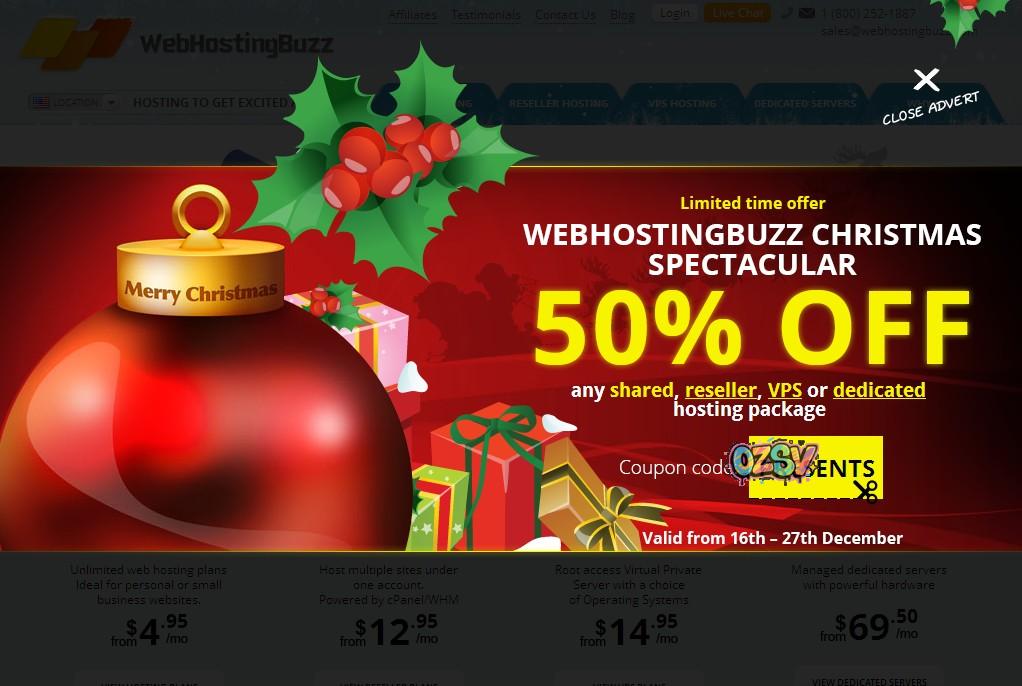 webhostingbuzz 圣诞节: webhostingbuzz-5折/虚拟主机/VPS/服务器