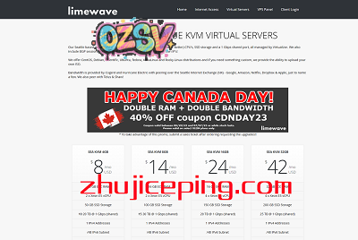 limewave：加拿大国庆，西雅图VPS-6折+双倍内存+双倍流量，$2.7/月，4G内存/1核/20gSSD/10T流量-欧站网