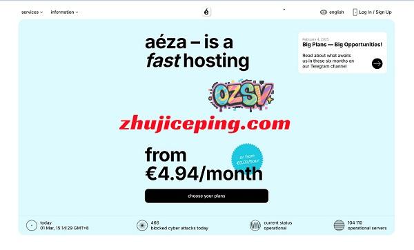 aeza：便宜瑞典VPS限时促销，100M带宽不限流量，€1/月，4G内存/1核(Ryzen)/10gNVMe-欧站网
