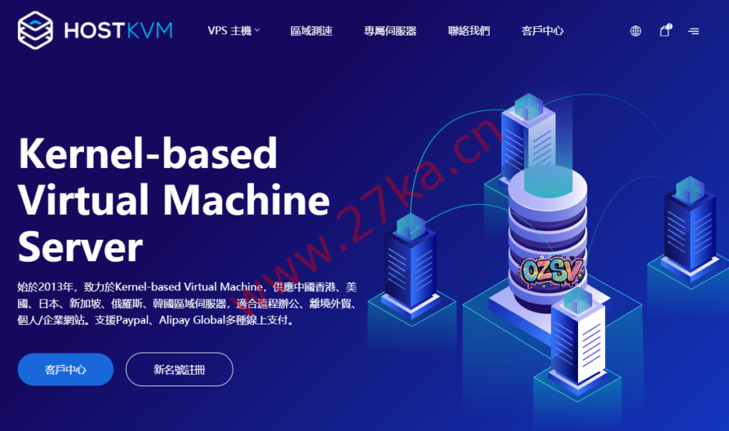 HostKvm：全新上线欧洲法国/荷兰区5折优惠，1核心/2G内存/80GB/100M带宽/联通优化线路-欧站网