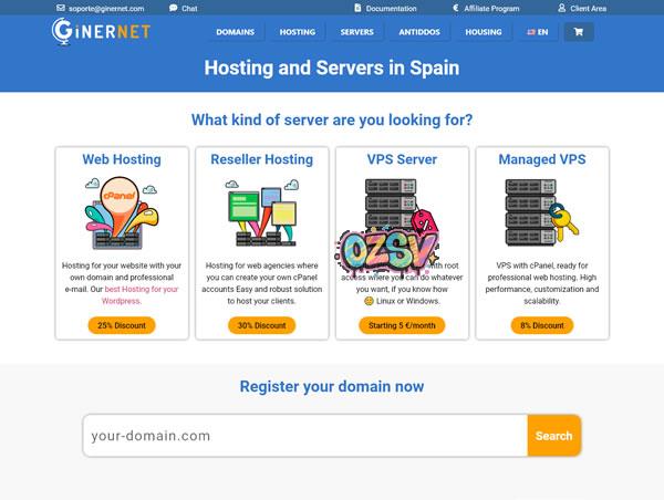 ginernet：西班牙抗投诉VPS，€24.95/年，1核(Ryzen9 7900)/1G内存/10g NVMe/1T流量/10G带宽