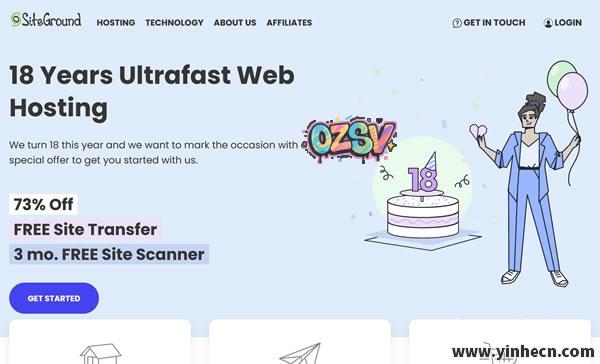 SiteGround：#18周年庆# 国外虚拟主机2.7折优惠，$47.88/年起，运行在Google cloud上的云主机-欧站网