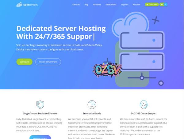SpinServers：圣何塞/达拉斯独立服务器$49/月起,可选10Gbps大带宽或1Gbps不限流量-欧站网