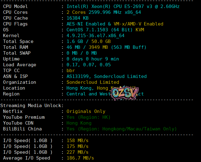 恒创科技香港机房的云服务器VPS主机测评一下-欧站网