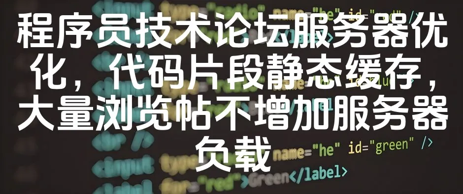图片[1]_程序员技术论坛服务器优化，代码片段静态缓存，大量浏览帖不增加服务器负载_欧站速维