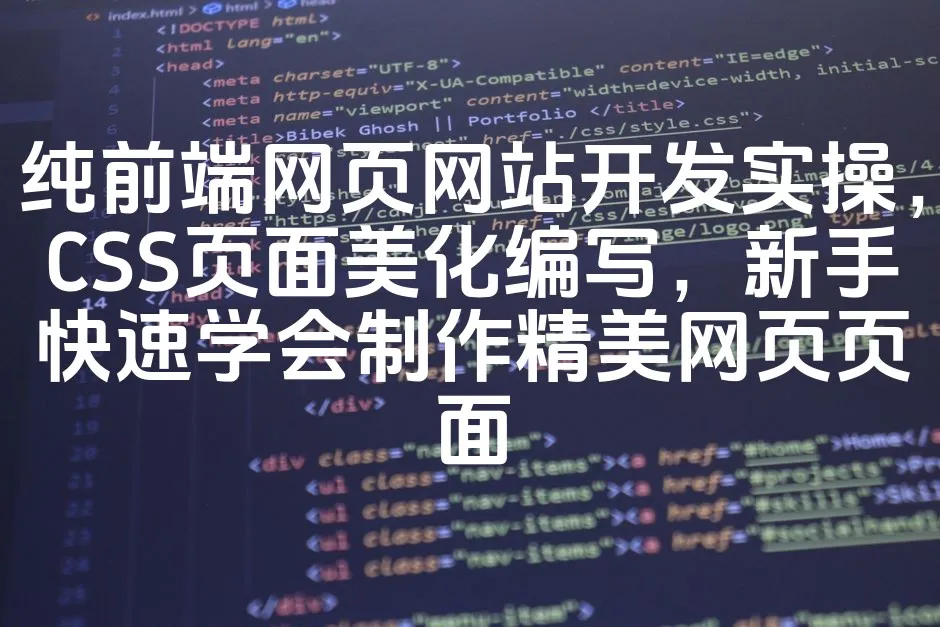 纯前端网页网站开发实操，CSS页面美化编写，新手快速学会制作精美网页页面_欧站速维